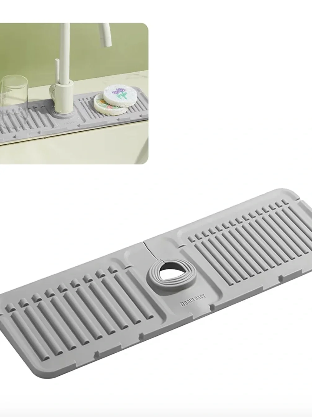 Silicone Faucet Splash Guard Sink Drying Mat Kitchen Counter Protector